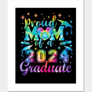 Mom Senior 2024 Proud Mom of a 2024 Graduate graphic Tie-Dye Posters and Art